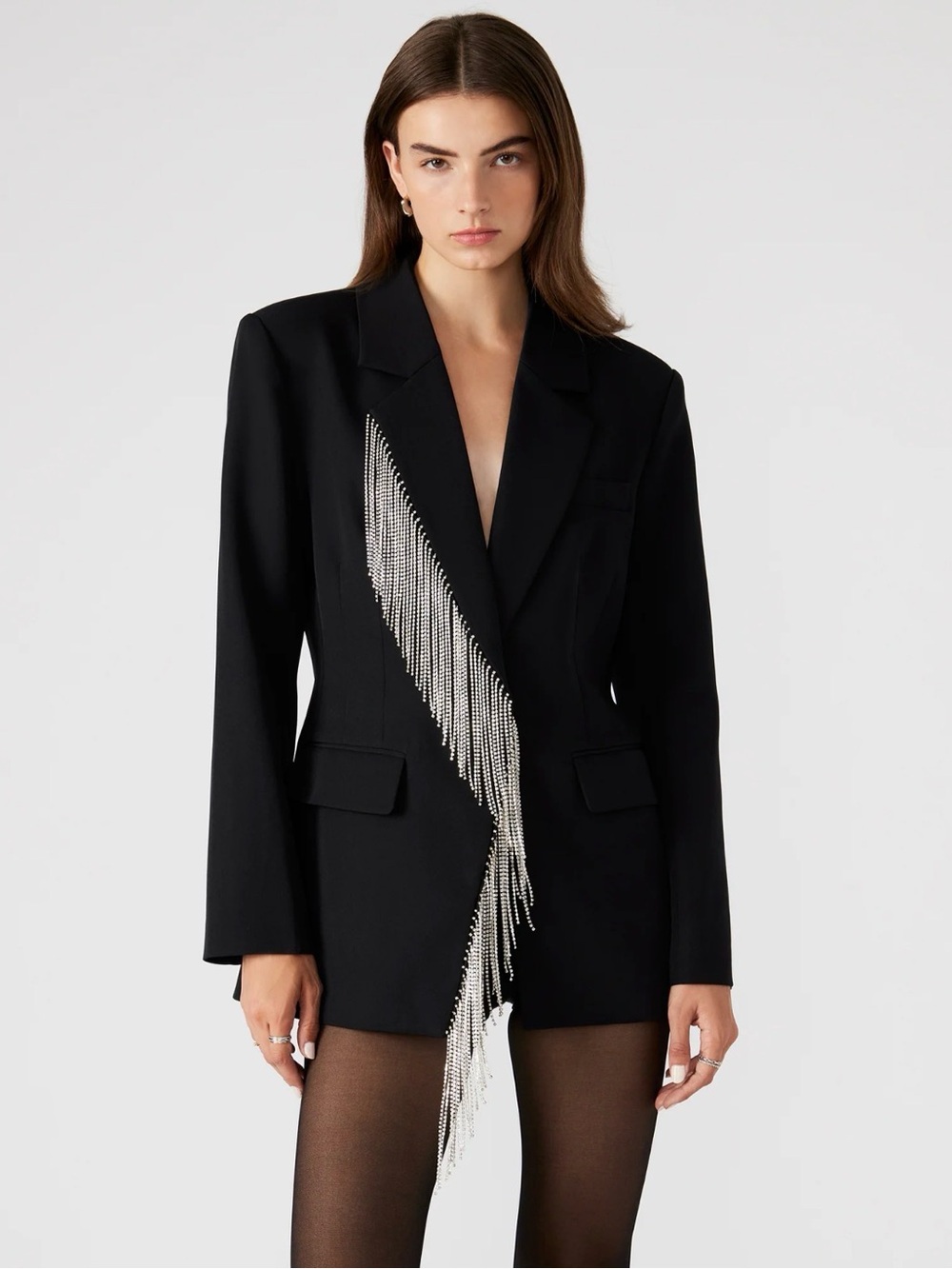 Nellie Rhinestone Fringe Blazer